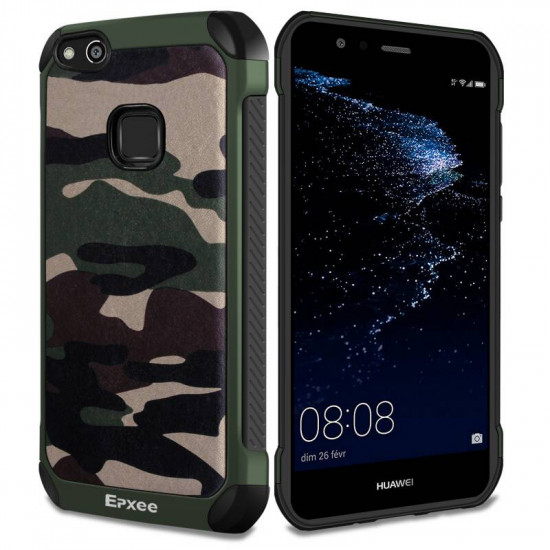 Epxee Cases for mobile phones，Shockproof Series for Huawei P10 lite Case, [8FT Drop Military Grade Tested] [Stable Grip] Rugged Protective Cover for Huawei P10 lite Phone Case - Black